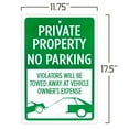 thumbnail image 3 of Bolthead Industrial Private Property Sign, No Parking Sign, 18" x 12", 3 of 7