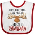 thumbnail image 3 of Inktastic I Love Butter Tarts and Poutine I Moose Be Canadian Pun Boys or Girls Baby Bib, 3 of 4