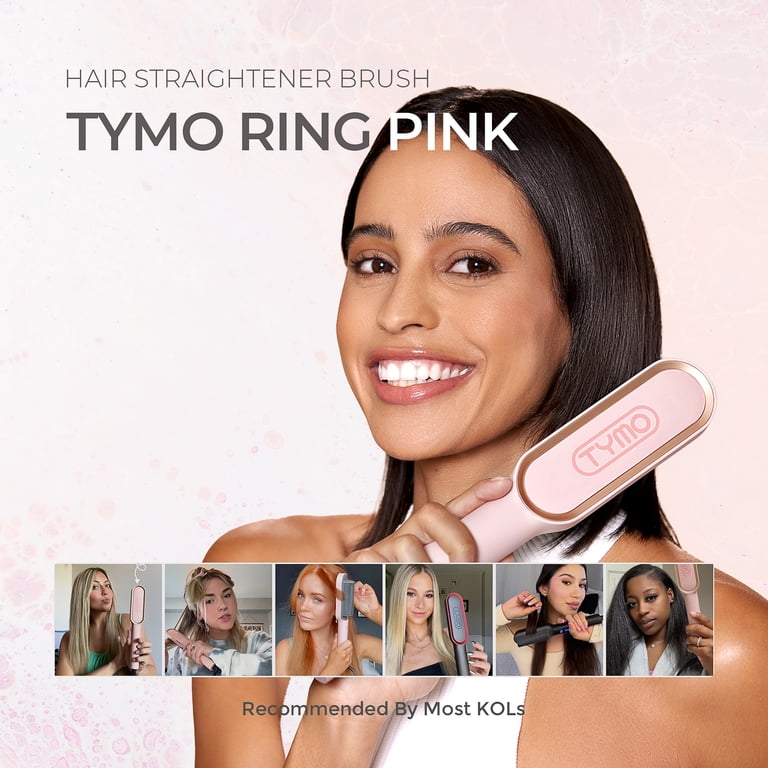 TYMO Ring Hair Straightener Brush, Anti-Scald, Sakura Pink 
