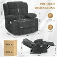 thumbnail image 3 of ODUMDUM Oversized Recliner Chair for Adults, Manual Wide Seat Fabric Recliner Sofa with Cup Holders, Single Lazy Boy Sofa Seat for Living Room, RV, Gray, 3 of 9