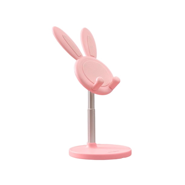 Cateissary Soporte para teléfono móvil de escritorio, soporte Universal de animales encantadores de dibujos animados, soporte estirable para Electrónica Rosado