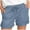 Blue, variant on RYRJJ Women Comfy Drawstring Casual Elastic Waist Pure Color Shorts Summer Beach Lightweight Short Pants with Pockets(Dark Gray,S)