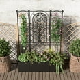 thumbnail image 5 of Metal Planter Box with Trellis, Raised Garden Bed with Trellis Privacy Screen, 62 inch Tall Planter Boxes for Climbing Plants, Flowers, Vegetables, Fruits, Balcony and Patio Decor (Black), 5 of 8