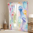 thumbnail image 3 of Feelyou Teens Dreamy Jellyfish Black Out Curtains, Kawaii Marine Animal Curtains Pack of 2 (42x63 Each), Blue Purple Watercolor Bedroom Curtains, Window Curtains Bedroom Decor, 3 of 6