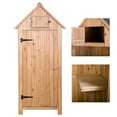 thumbnail image 2 of OverPatio 70 inch Fir wood  Wooden Lockers with Single Door Natural wood color, 2 of 10