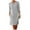 Gray, variant on Mchoice Cotton and Linen Dresses for Women 2025 Fashion Round-Neck Knee Length Skirts Pockets Button Solid Color Long Sleeve Mid Dress