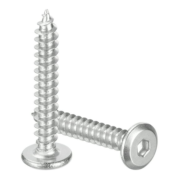 M4 x 25mm (50 Pack) 304 Stainless Steel Flat Round Socket Head Wood Screws