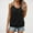 2025-Black, variant on Frostluinai Summer Tank Tops for Women Scoop Neck Pleated Eyelet Embroidery Tanks Double Spaghetti Strap Camisoles Solid Banded Bottom Camis