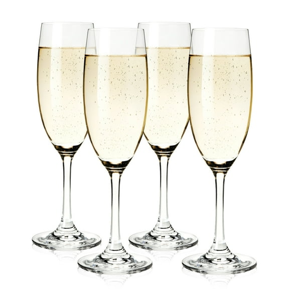 True Cuvee Champagne Flutes, Champagne Glasses for Home Bar, 7 oz, Set of 4
