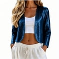 thumbnail image 5 of NominalSnug Womens Sequin Cardigan Open Front Long Sleeve Cropped Casual Jacket with Pockets Fall Outfits, 5 of 7