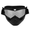 DIPVSLUNE Black Motorcycle Half Helmet with Detachable Goggles Mouth Filter Motorbike Face Dust Mask