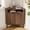 Brown, variant on EYYTHUNG Fluted Corner Cabinet with Open Storage, Modern Small Corner Floor Cabinet with 2 Doors & Adjustable Shelf, Wooden Narrow Storage Organizer for Small Space, Black