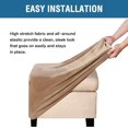 thumbnail image 5 of Square Footstool Covers Square Footstool Cover Storage Stool Protector Covers Stretch Footstool Covers with Elastic Bottom, Real Velvet Fabric, Camel, 5 of 5