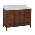 thumbnail image 4 of California 48" Bathroom Vanity with Walnut Cabinet and Carrara Marble Top, 4 of 6