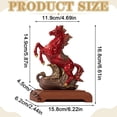 thumbnail image 3 of Ceramic Horse Statue,Chinese Feng Shui Red Horse Figurines for Fire Horse Year 2026, Chinese FireHorse Decorations,Zodiac Animal Sculpture Home Tabletop Ornament with Small Wooden Base, 3 of 9