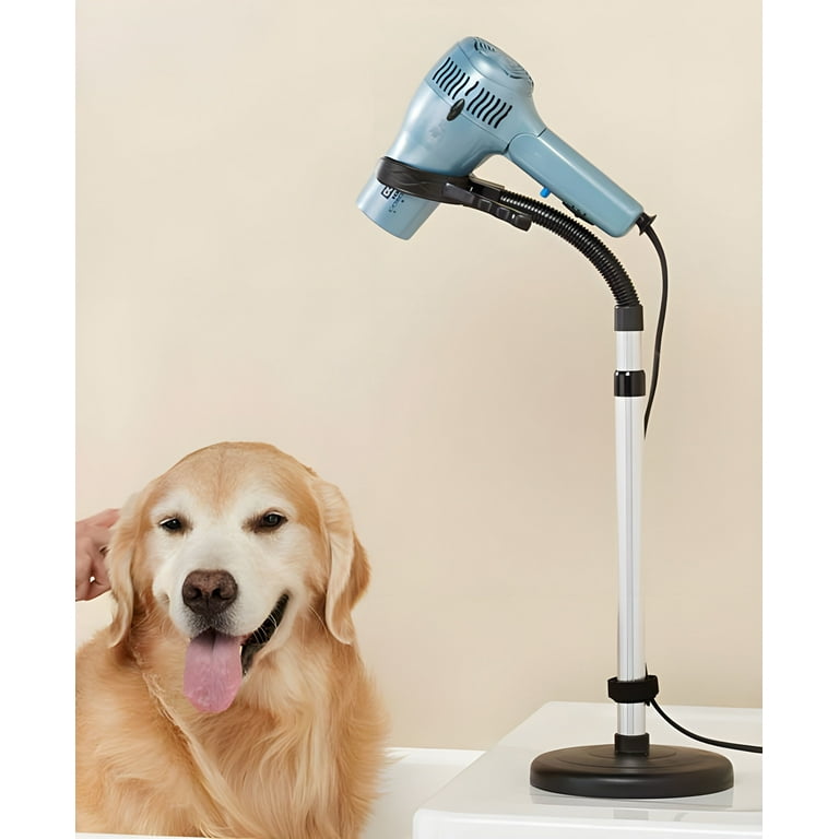 Height Adjustable Hands Free Hair Dryer Stand Holder 360 Degree Rotating Stainless Steel Hair Styling Blow Dryer Assistant One Handed Convenience