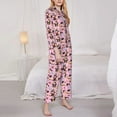 thumbnail image 3 of Salouo 2336109497 Pattern Women's Pajamas Set Long Sleeve Button Down Sleepwear Soft Pj Lounge Sets for women 2 Piece Pjs Set with Long Pants-X-Large, 3 of 7