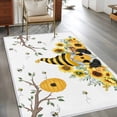thumbnail image 2 of Gnomes Sunflower Area Rugs 4'x6', Washable Small Throw Rugs for Office Bathroom, Bees Branches Floral Farmhouse Indoor Outdoor Rug Non-Slip Low Pile Carpet Runner Reversible Floor Mats, 2 of 8