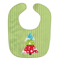 Merry Christmas Tree and Stripes Baby Bib