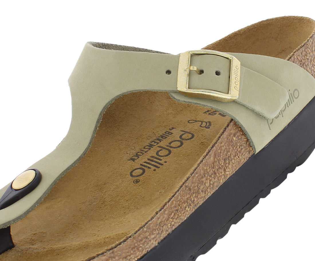 Birkenstock Gizeh Pap Flex Platform Leather Unisex Shoes Size 5, Color: Eucalyptus