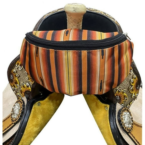 Showman Southwest Design Insulated Nylon Saddle Pouch (Orange)