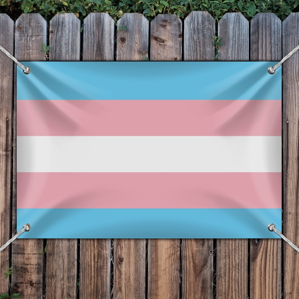 Transgender Trans Pride Flag Original Blue Pink White Home Business Office  Sign - Poster - 24 x 36 (61cm x 91cm)