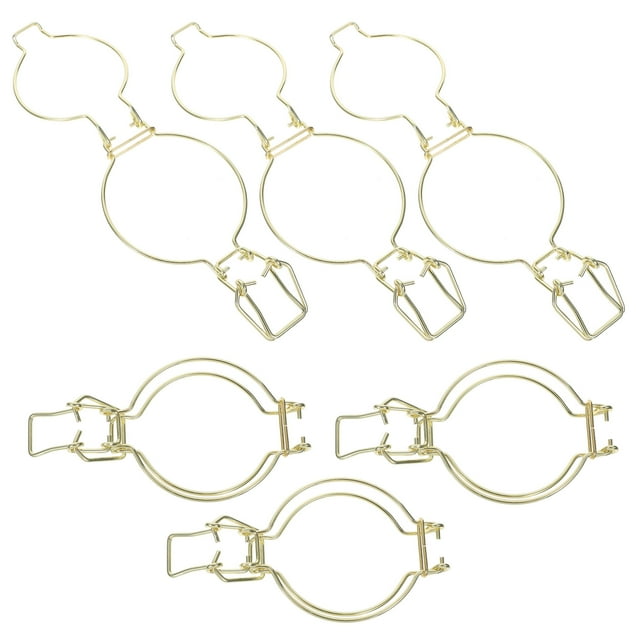 COOPHYA 6pcs Mason Jar Accessories Golden Stainless Steel Clip Locks For Airtight Storage Containers