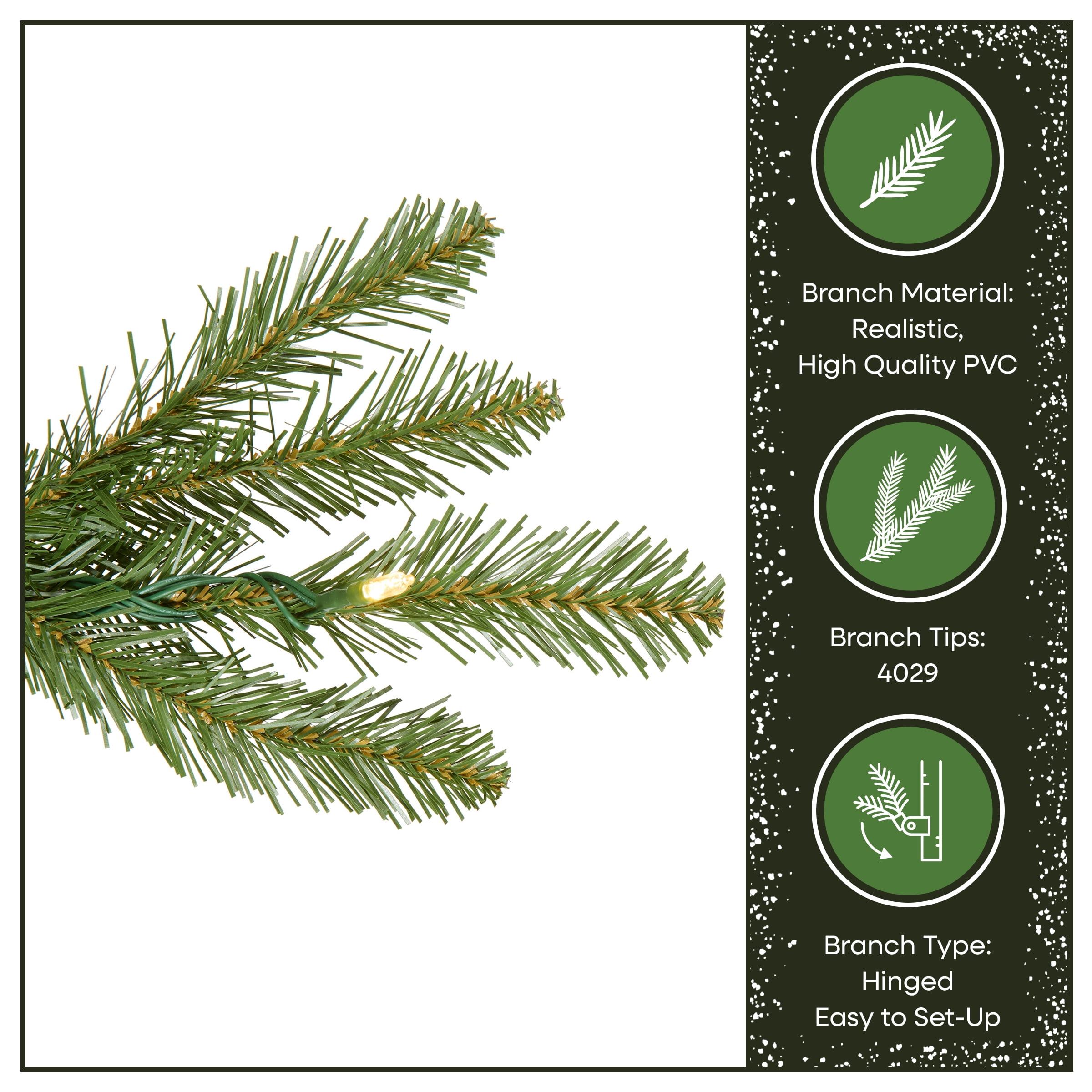 National Tree Company 9 ft Pre-Lit Dunhill Fir Artificial Christmas Tree, 900 LED Lights, 4,029 Tips, PowerConnect, Foot Pedal, 10 Light Functions, Includes Stand, Green