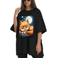 thumbnail image 4 of Plus Size Shirt for Women Black Tops for Women Oversized Short Sleeves Shirt for Women Cute Puppy T Shirt Crewneck Shirt for Women L, 4 of 5