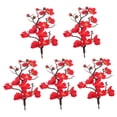 thumbnail image 4 of GOOHOCHY 5Pcs Red Simulation Flower Decor For Wedding Party Homeowners Lifelike Artificial Wintersweet, 4 of 7