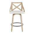 thumbnail image 4 of Charlotte 26" Farmhouse Fixed Height Counter Stool With Swivel In White Washed Wood And Cream Fabric - Set Of 2, 4 of 13