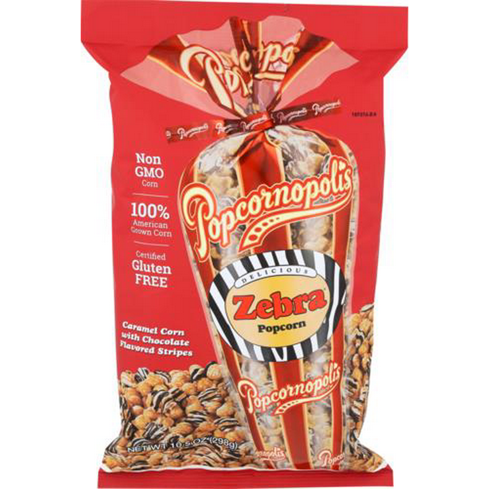 Popcornopolis Zebra Popcorn, 10.5 Oz