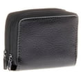 thumbnail image 1 of Acordeón Cardholder Wallet Elegante Faux Leather 2 compartimentos con cremallera 5 bolsillos divididos Organizador de cajas de tarjetas con ventana de identificación (negro) TVTD accordionwalletblack, 1 of 2