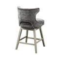 thumbnail image 3 of 360 Degree Rotating Counter Stool, Charcoal Seat, Solid Wood Legs, No Auto Return, Assembly Required Swivel Seat In - & Plywood Frame, Silver Trim, 3 of 5