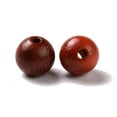 thumbnail image 3 of 300 pc Natural Wood Beads Undyed Round Dark Red 6mm Hole: 1.2mm, 3 of 3