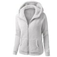 thumbnail image 6 of Sherpa Sweatshirts for Women Long Sleeve Zip Up Hoodies Casual Winter Fleece Jacket with Pockets Gray 4XL, 6 of 8