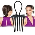 thumbnail image 2 of Fashion Vintage Leather - Band Ponytail Comb - Volumizing Hair Tool, 2 of 6