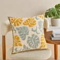 thumbnail image 2 of REGALWOVEN Floral Embroidery Pattern Pillow Cover Set of 2 Soft Cotton Canvas Pillow Cases for Outdoor Indoor Yellow Blue 18" x 18", 2 of 6