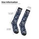 thumbnail image 2 of Fotbe Cherry Blossoms on Navy Background Calcetas Divertidas Estampadas para Hombre y Mujer, Calcetas de Algodón hasta la Rodilla para Caminar, Correr, Enfermería y Embarazo, 2 of 6