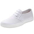 thumbnail image 2 of CHWshoes Canvas Tennis Shoes for Women Low Top Casual White Black Sneakers for Women Slip on Fashion Comfortable Walking Shoes，White Size 38, 2 of 2