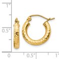 thumbnail image 3 of 14k Yellow Gold 3mm Round Hoop Earrings, 3 of 7