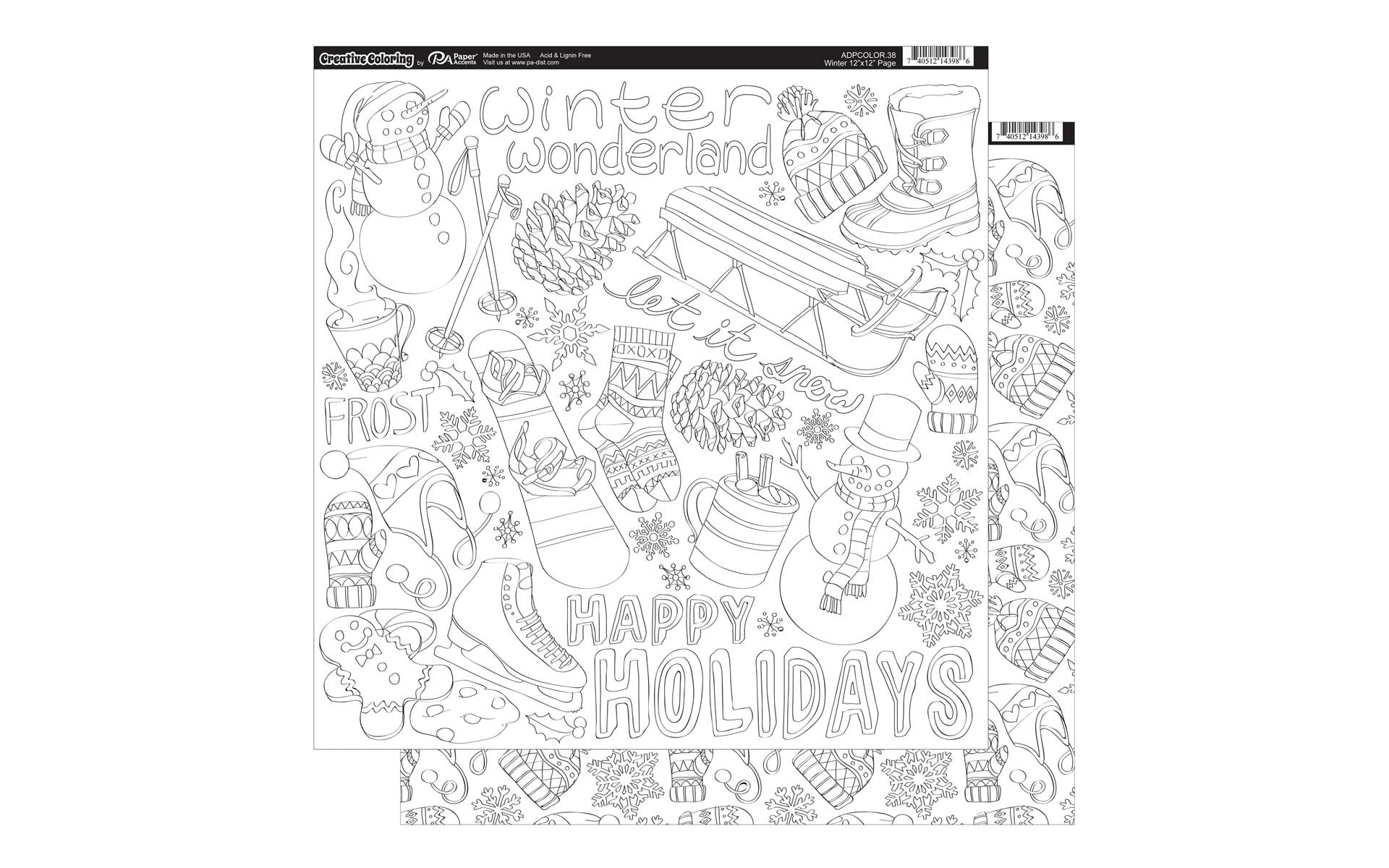 Creative Coloring Paper 12x12 25pcPk Winter - Walmart.com
