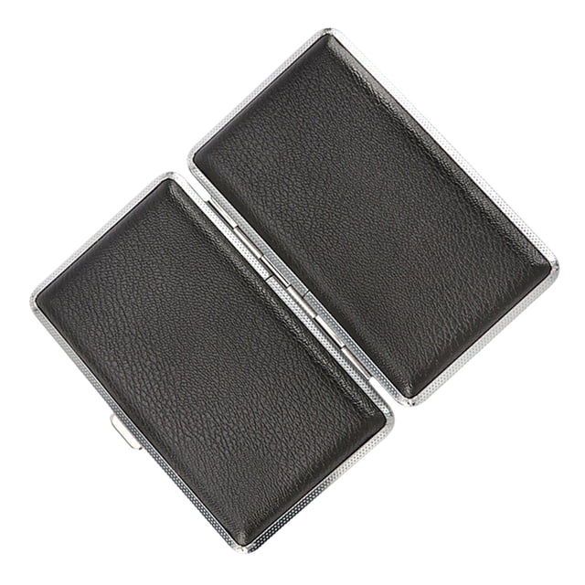 unbranded Estuche Metálico Negro Para Cigarrillos Con Fácil Y Protección Para Transporte Cómodo