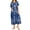 Navy Blue_White Flower, variant on Avidlove Women Long Zipper Front Robes Full Length Housecoat Short Sleeve Bathrobes with Pocket Loungewear