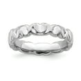 thumbnail image 1 of Sterling Silver Stackable Expressions Rhodium Hearts Ring - Size 5, 1 of 3