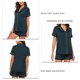 thumbnail image 3 of Conjunto De Pijamas Para Mujer, Ropa De Dormir De Manga Corta, Cuello De Muesca, Transpirable, Ligero, Regalo De Cumpleaños, Bolsillo En El Pecho Para El Hogar, Dormitorio, Sala, 3 of 6