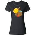thumbnail image 3 of Inktastic Thanksgiving Turkey, Turkey With Sunflower Women's T-Shirt, 3 of 5