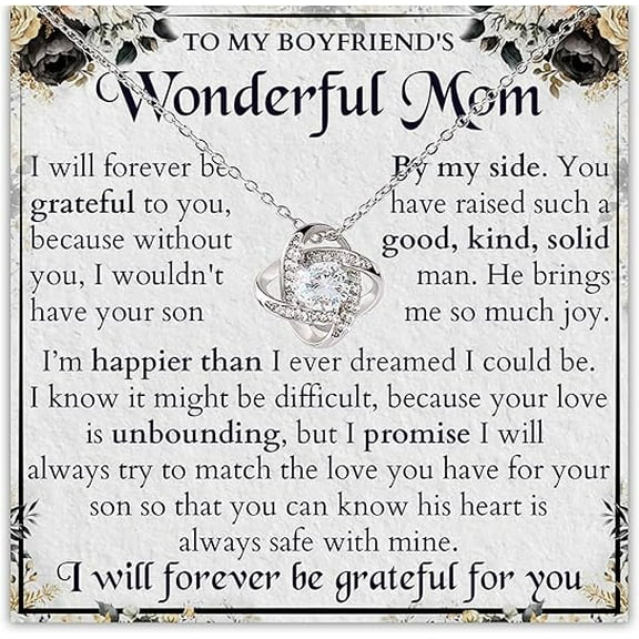 Love Knot Necklace Gift for Boyfriend's Mom, Necklace for Future Mother-In-Law, Valentine's Day Gift, Zircon Necklace for Women, Birthday Gift for Boyfriends Mother