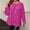 Pink#3, variant on Fesfesfes Women'sFall Winter Blouses Casual Solid Color Round Neck Curved Hem with Side Slits 3/4 Sleeve Blouses Trendy Comfy Shirts(Black,M)