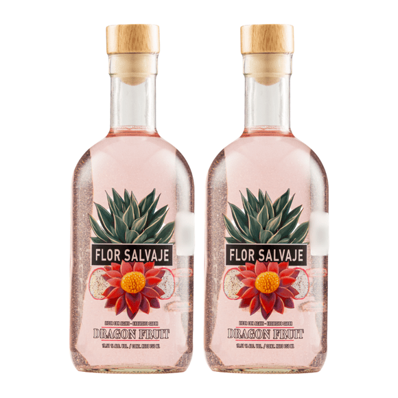 Duo Pack Licor De Agave Flor Salvaje Dragon Fruit 750 Ml Flor Salvaje Licor de Agave